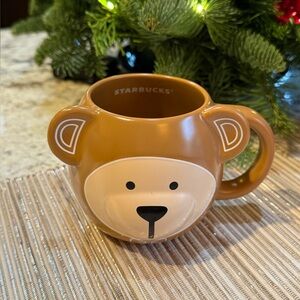 NEW Starbucks Holiday 2025 Bear Face Ceramic Mug In Brown, 14oz